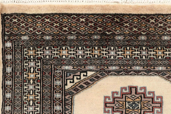 Brown Pakistani Jaldar Rug 2' 6" x 10' 6" Hand-Knotted | No. QA38938