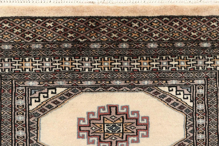 Brown Pakistani Jaldar Rug 2' 6" x 10' 6" Hand-Knotted | No. QA38938