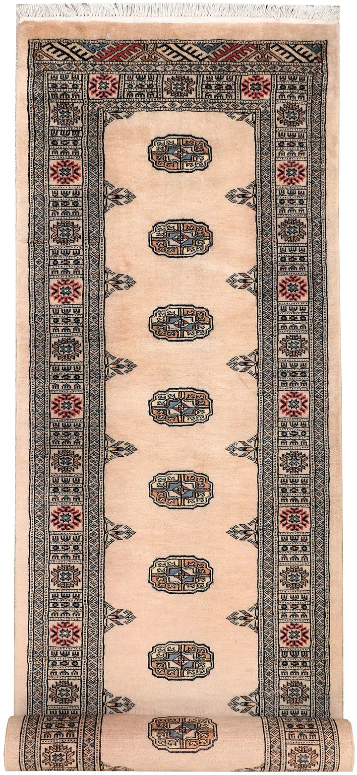 Brown Pakistani Bokhara Rug 2' 7" x 10' 4" Hand-Knotted | No. QA38964