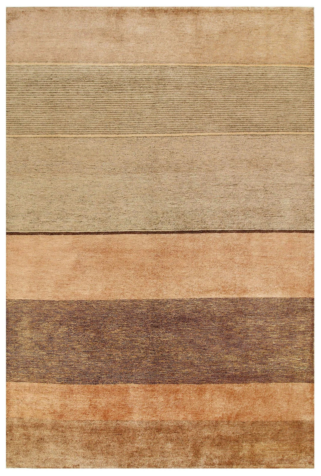 Brown Pakistani Gabbeh Rug 6' x 8'3" Hand-Knotted | No. QA39124