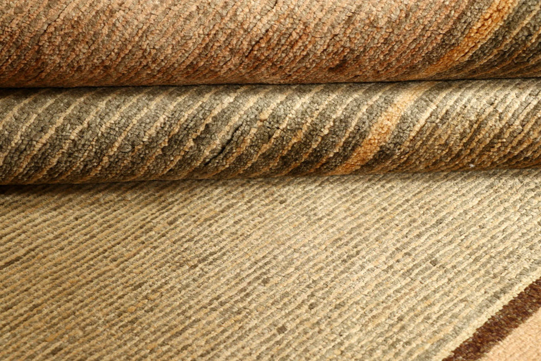 Brown Pakistani Gabbeh Rug 6' x 8'3" Hand-Knotted | No. QA39124