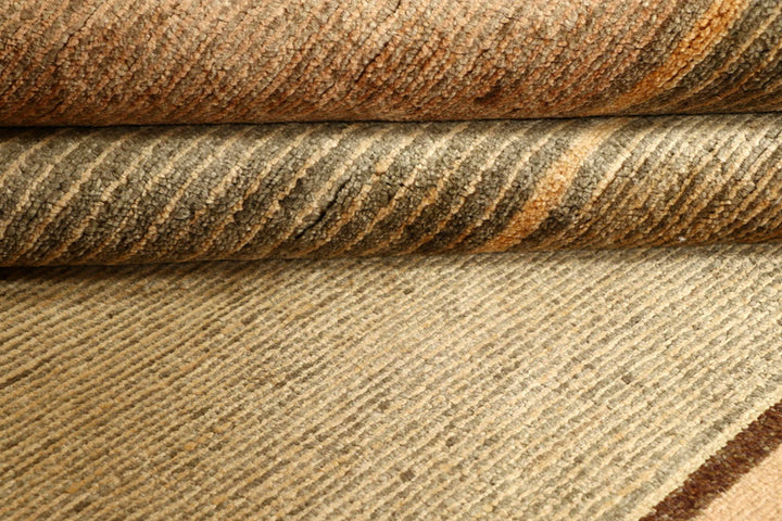 Brown Pakistani Gabbeh Rug 6' x 8'3" Hand-Knotted | No. QA39124
