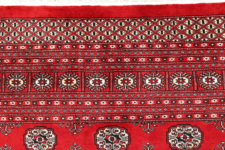 Red Pakistani Bokhara Rug 9' 1" x 11' 10" Hand-Knotted | No. QA39165