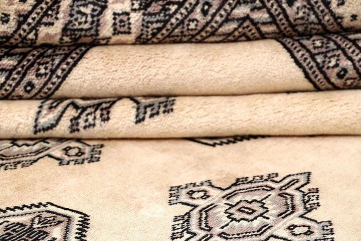 Brown Pakistani Jaldar Rug 6' 6" x 7' 9" Hand-Knotted | No. QA39184