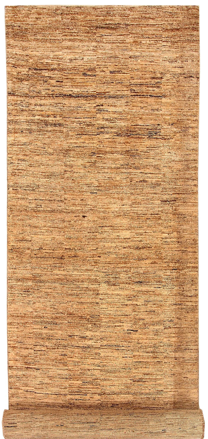 Brown Pakistani Gabbeh Rug 3' x 9' 4" Hand-Knotted | No. QA39213