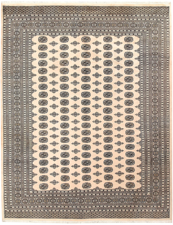Brown Pakistani Bokhara Rug 9' 4" x 11' 10" Hand-Knotted | No. QA39265