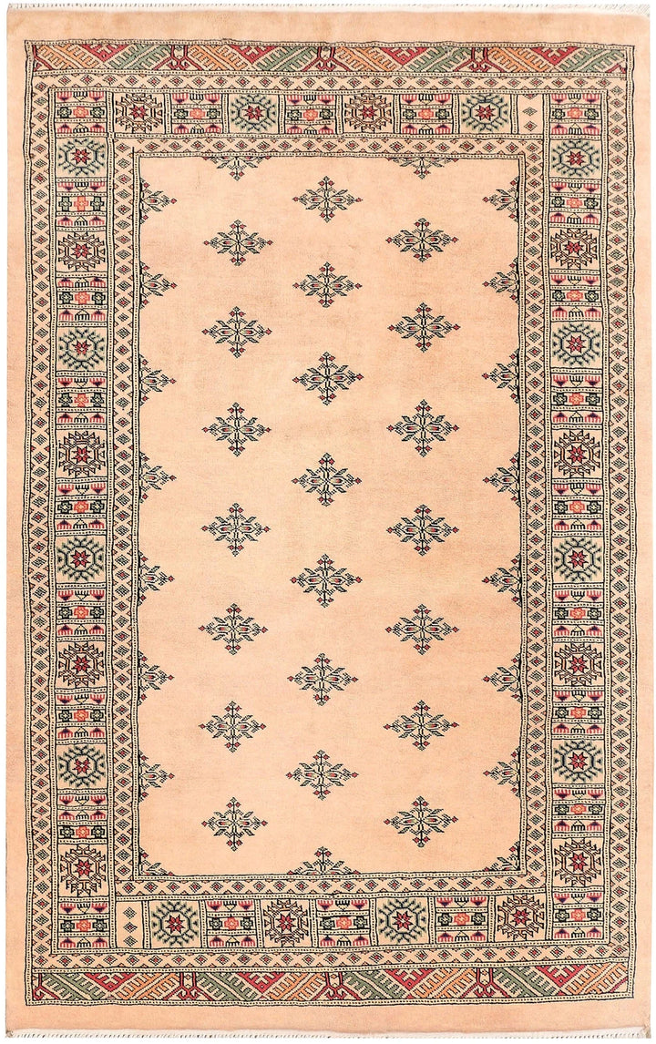 Brown Pakistani Butterfly Rug 4' x 6'4" Hand-Knotted | No. QA39317