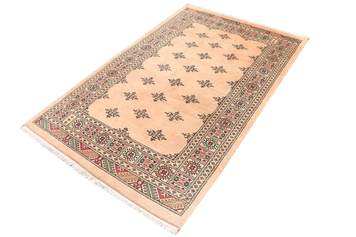 Brown Pakistani Butterfly Rug 4' x 6'4" Hand-Knotted | No. QA39317
