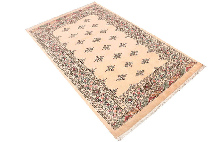 Brown Pakistani Butterfly Rug 4' x 6'4" Hand-Knotted | No. QA39317
