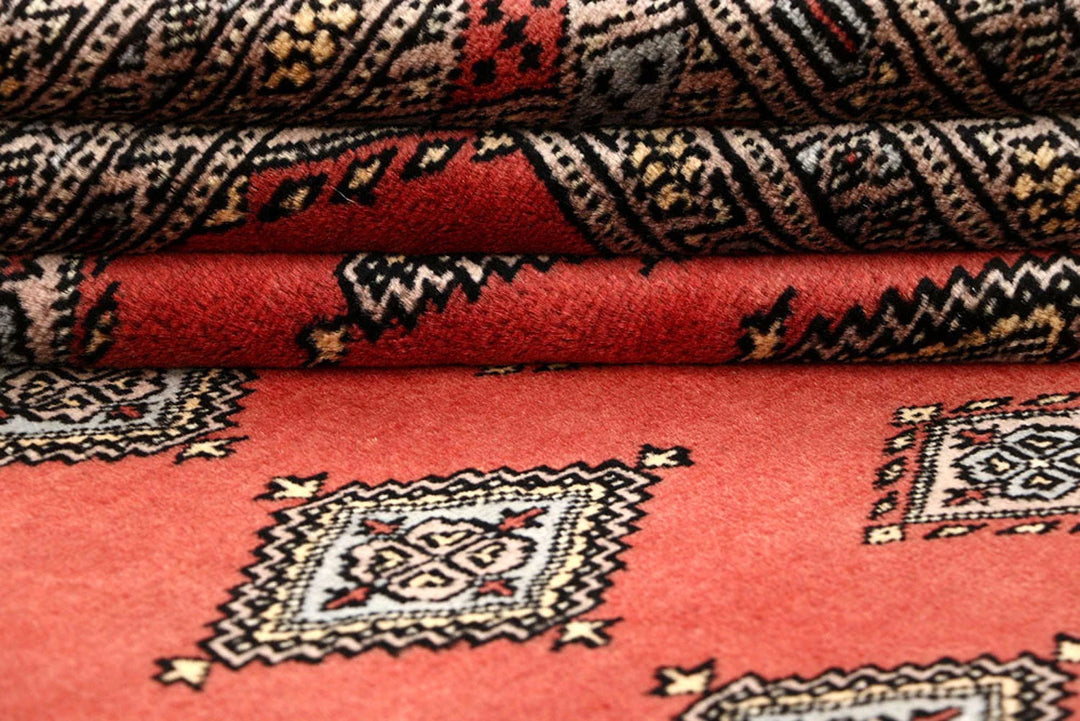 Salmon Pakistani Jaldar Rug 6' 2" x 8' 10" Hand-Knotted | No. QA39398