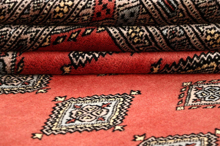 Salmon Pakistani Jaldar Rug 6' 2" x 8' 10" Hand-Knotted | No. QA39398