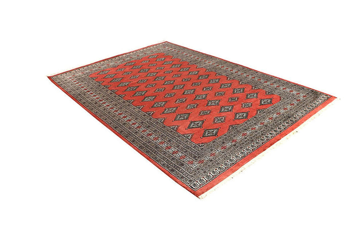 Salmon Pakistani Jaldar Rug 6' 2" x 8' 10" Hand-Knotted | No. QA39398