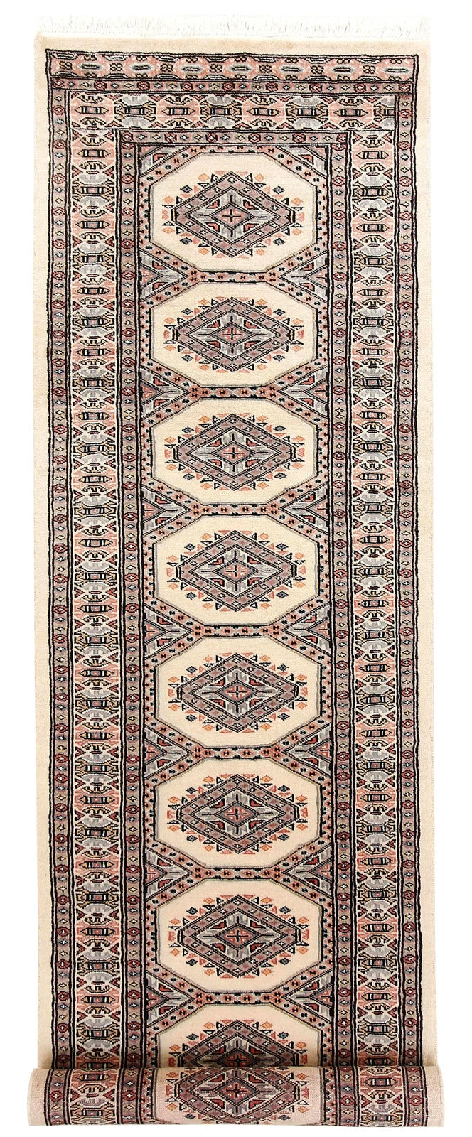 Brown Pakistani Jaldar Rug 2' 4" x 9' 1" Hand-Knotted | No. QA39556