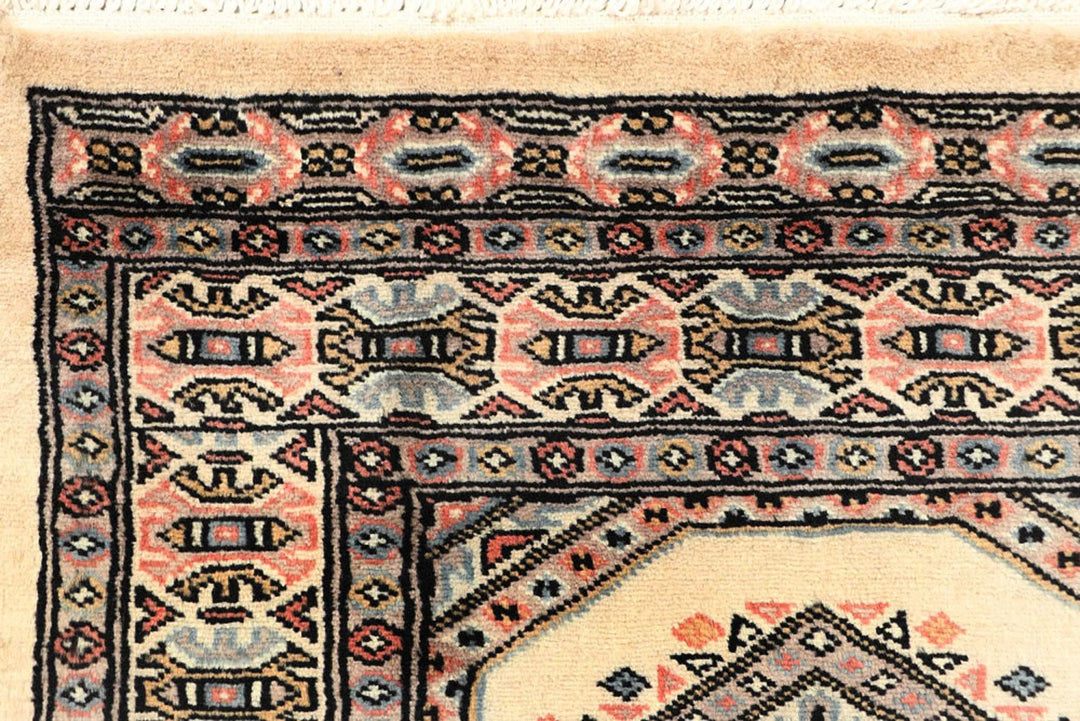 Brown Pakistani Jaldar Rug 2' 4" x 9' 1" Hand-Knotted | No. QA39556