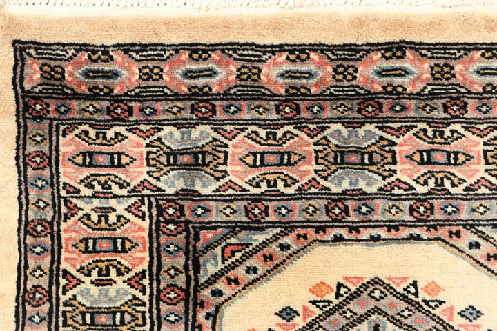 Brown Pakistani Jaldar Rug 2' 4" x 9' 1" Hand-Knotted | No. QA39556