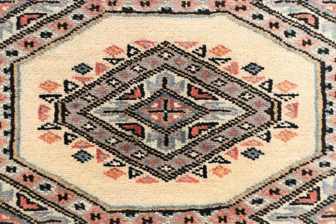 Brown Pakistani Jaldar Rug 2' 4" x 9' 1" Hand-Knotted | No. QA39556