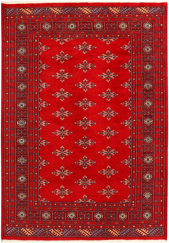 Dark Red Pakistani Butterfly Rug 4' 2" x 6' Hand-Knotted | No. QA39659