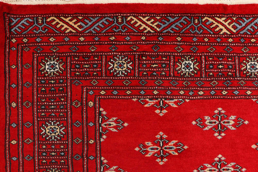 Dark Red Pakistani Butterfly Rug 4' 2" x 6' Hand-Knotted | No. QA39659