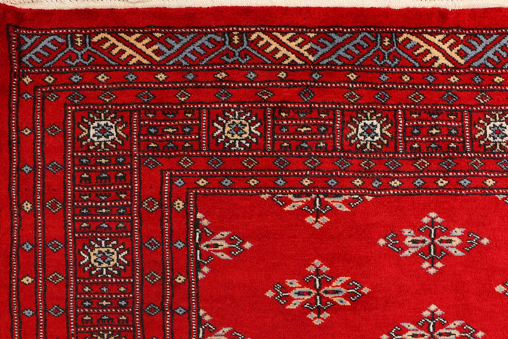 Dark Red Pakistani Butterfly Rug 4' 2" x 6' Hand-Knotted | No. QA39659