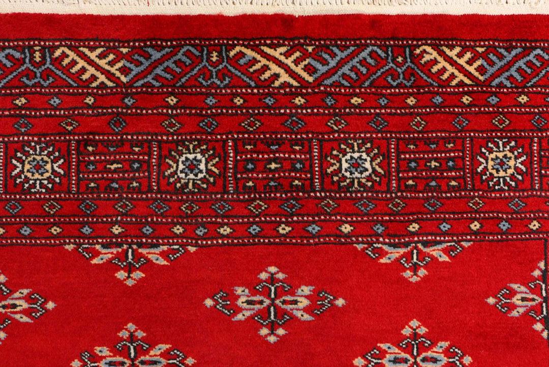Dark Red Pakistani Butterfly Rug 4' 2" x 6' Hand-Knotted | No. QA39659