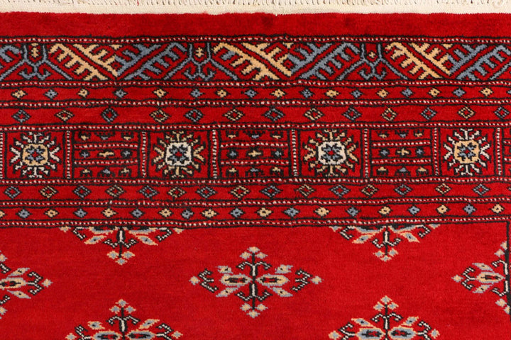 Dark Red Pakistani Butterfly Rug 4' 2" x 6' Hand-Knotted | No. QA39659