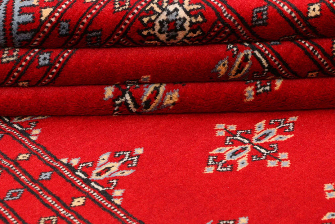 Dark Red Pakistani Butterfly Rug 4' 2" x 6' Hand-Knotted | No. QA39659