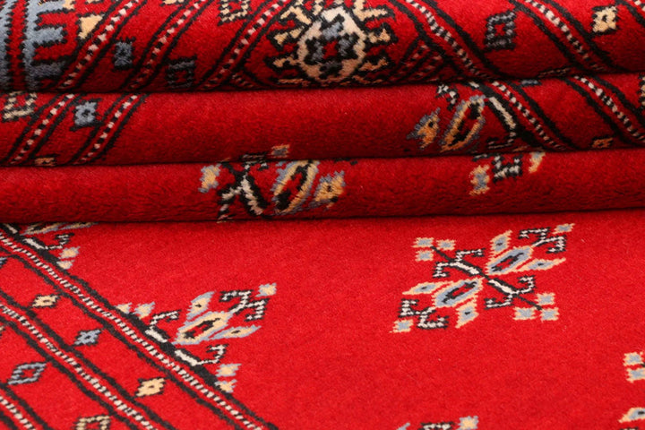 Dark Red Pakistani Butterfly Rug 4' 2" x 6' Hand-Knotted | No. QA39659