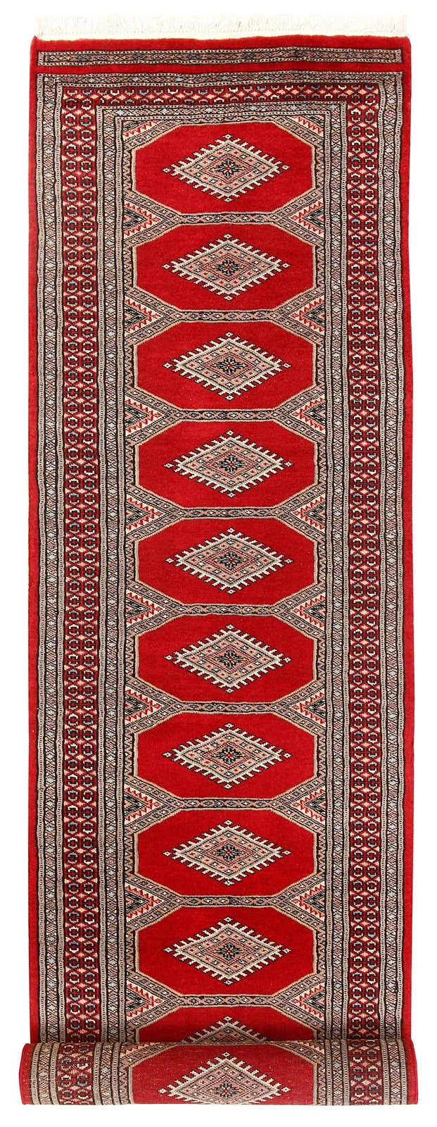 Firebrick Red Pakistani Jaldar Runner 2' 4" x 9' 5" Hand-Knotted | No. QA39695