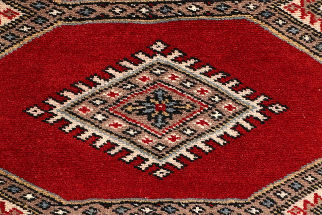 Firebrick Red Pakistani Jaldar Runner 2' 4" x 9' 5" Hand-Knotted | No. QA39695