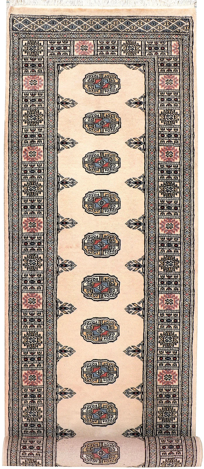 Brown Pakistani Bokhara Rug 2' 6" x 10' 4" Hand-Knotted | No. QA39835