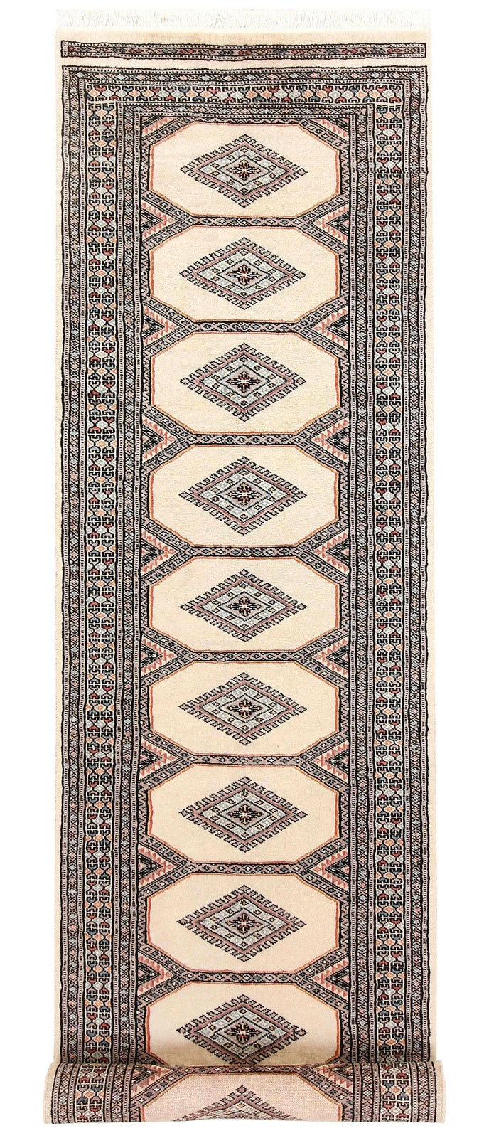 Brown Pakistani Jaldar Rug 2' 3" x 9' 3" Hand-Knotted | No. QA39873
