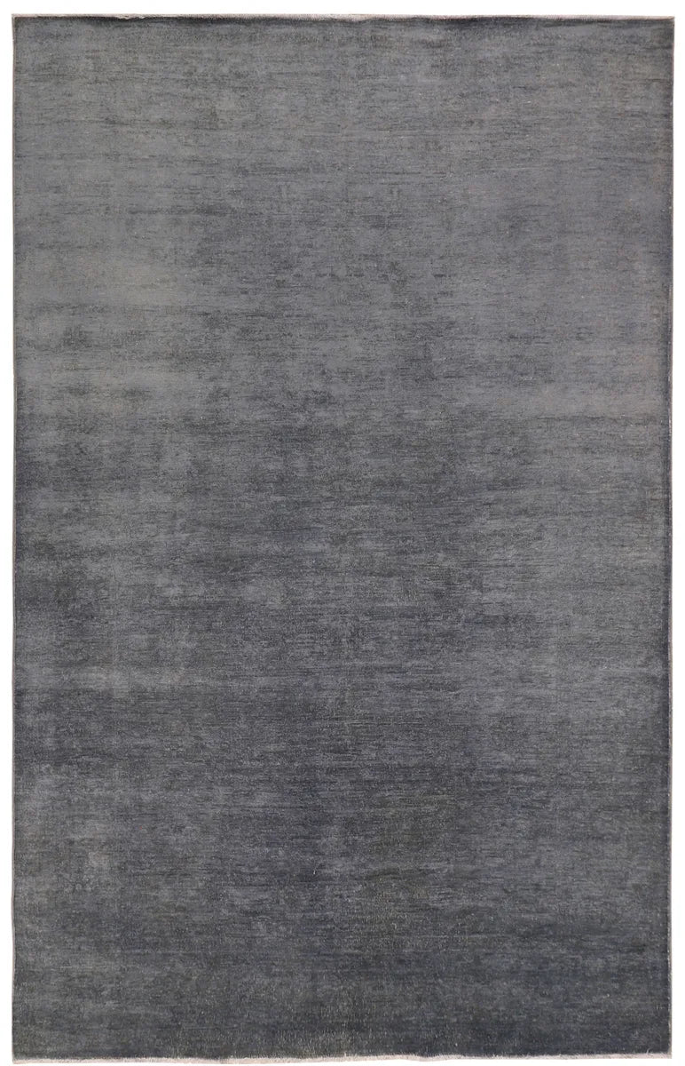 Grey Afghan Overdye Rug 5' 7" x 8' 8" Hand-Knotted | No. QA39876