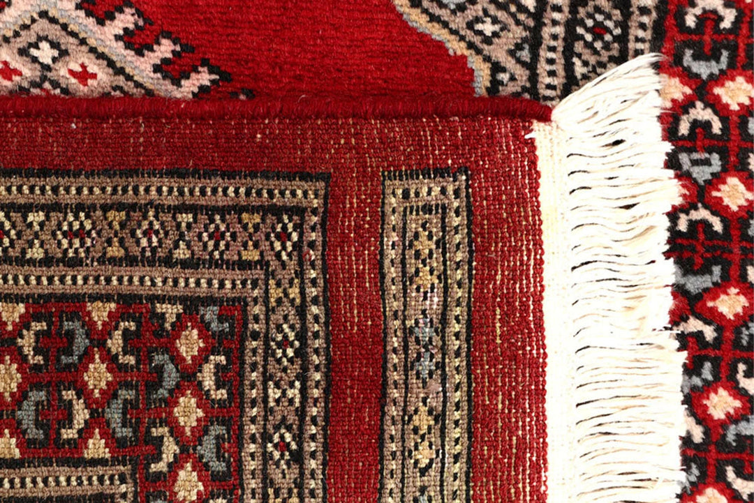 Red Pakistani Jaldar Rug 2' 3" x 9' 4" Hand-Knotted | No. QA40016