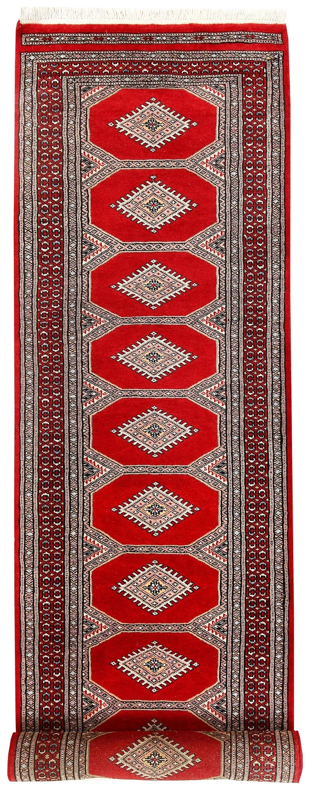 Firebrick Pakistani Jaldar Runner 2' 5" x 9' 9" Hand-Knotted | No. QA40022