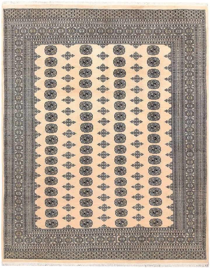 Brown Pakistani Bokhara Rug 8' x 9'11" Hand-Knotted | No. QA40023