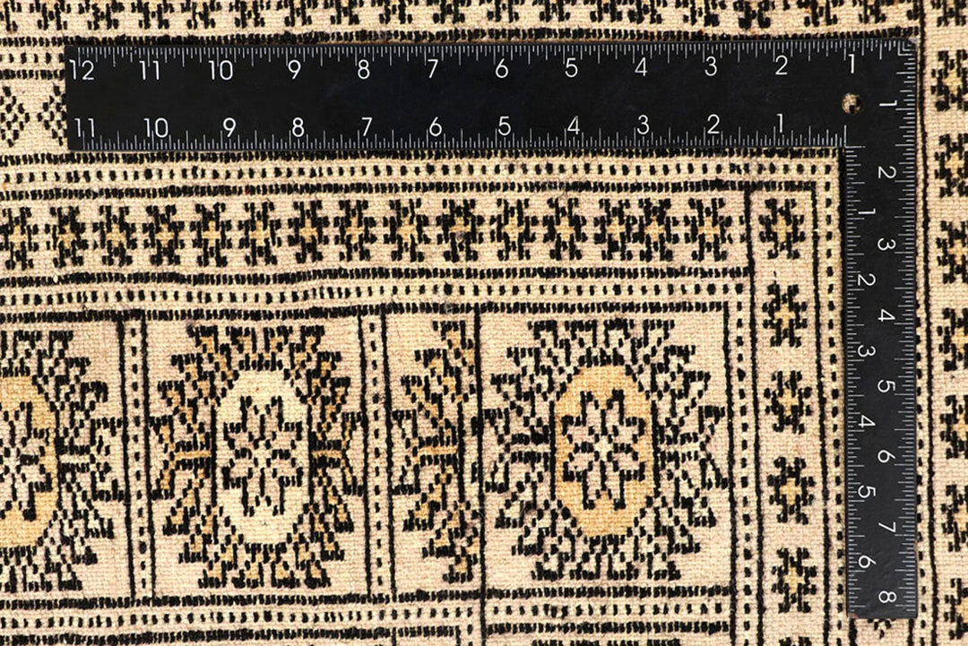 Brown Pakistani Bokhara Rug 8' x 9'11" Hand-Knotted | No. QA40023