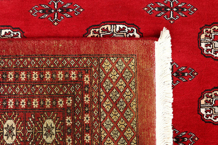 Red Pakistani Bokhara Rug 9' 4" x 12' Hand-Knotted | No. QA40161