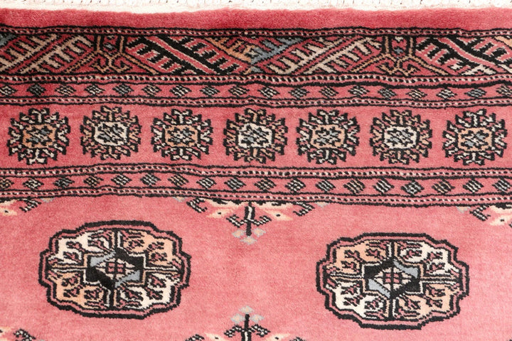 Light Coral Pakistani Bokhara Rug 3' x 6'4" Hand-Knotted | No. QA40189