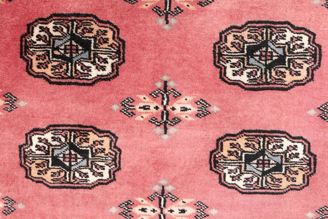 Light Coral Pakistani Bokhara Rug 3' x 6'4" Hand-Knotted | No. QA40189