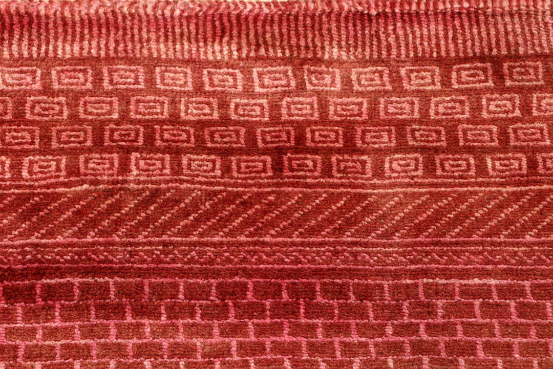 Red Pakistani Gabbeh Rug 3' x 4'11" Hand-Knotted | No. QA40264