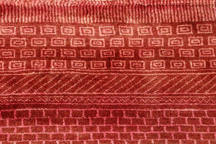 Red Pakistani Gabbeh Rug 3' x 4'11" Hand-Knotted | No. QA40264
