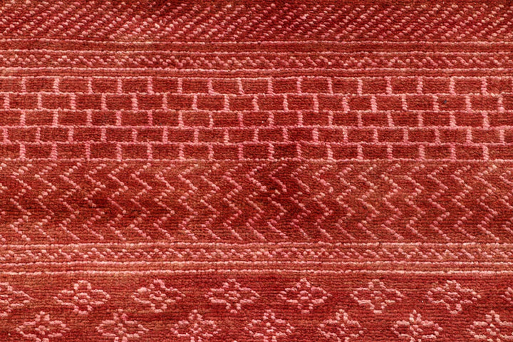 Red Pakistani Gabbeh Rug 3' x 4'11" Hand-Knotted | No. QA40264