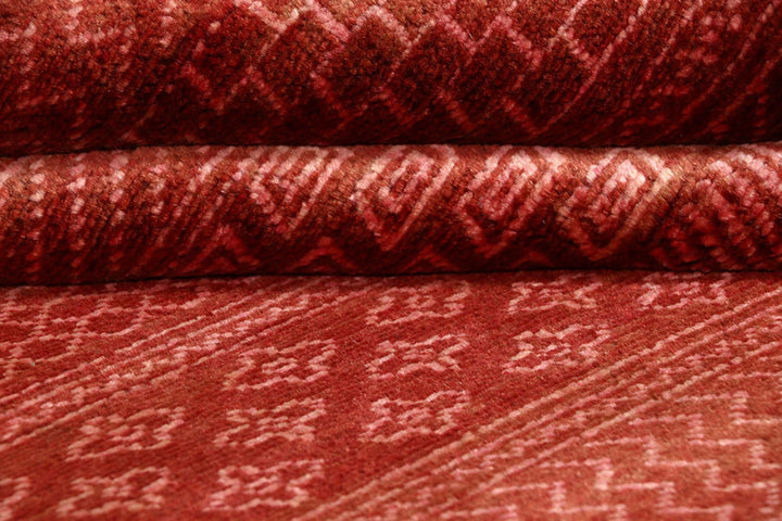 Red Pakistani Gabbeh Rug 3' x 4'11" Hand-Knotted | No. QA40264