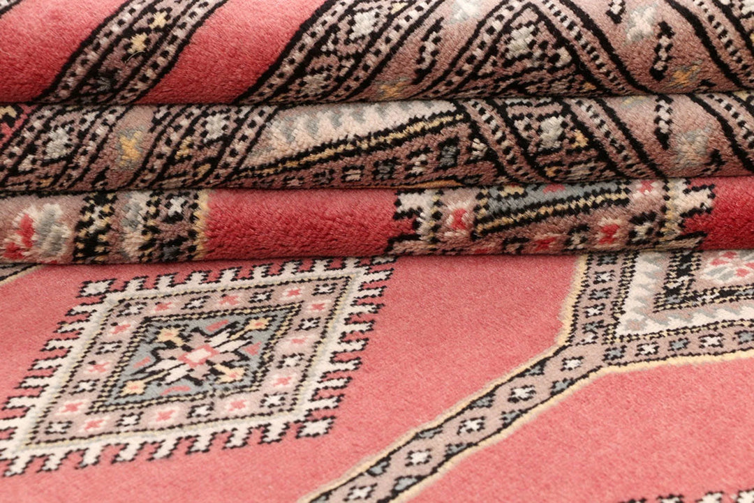 Dark Salmon Pakistani Jaldar Rug 6' 8" x 9' 11" Hand-Knotted | No. QA40487