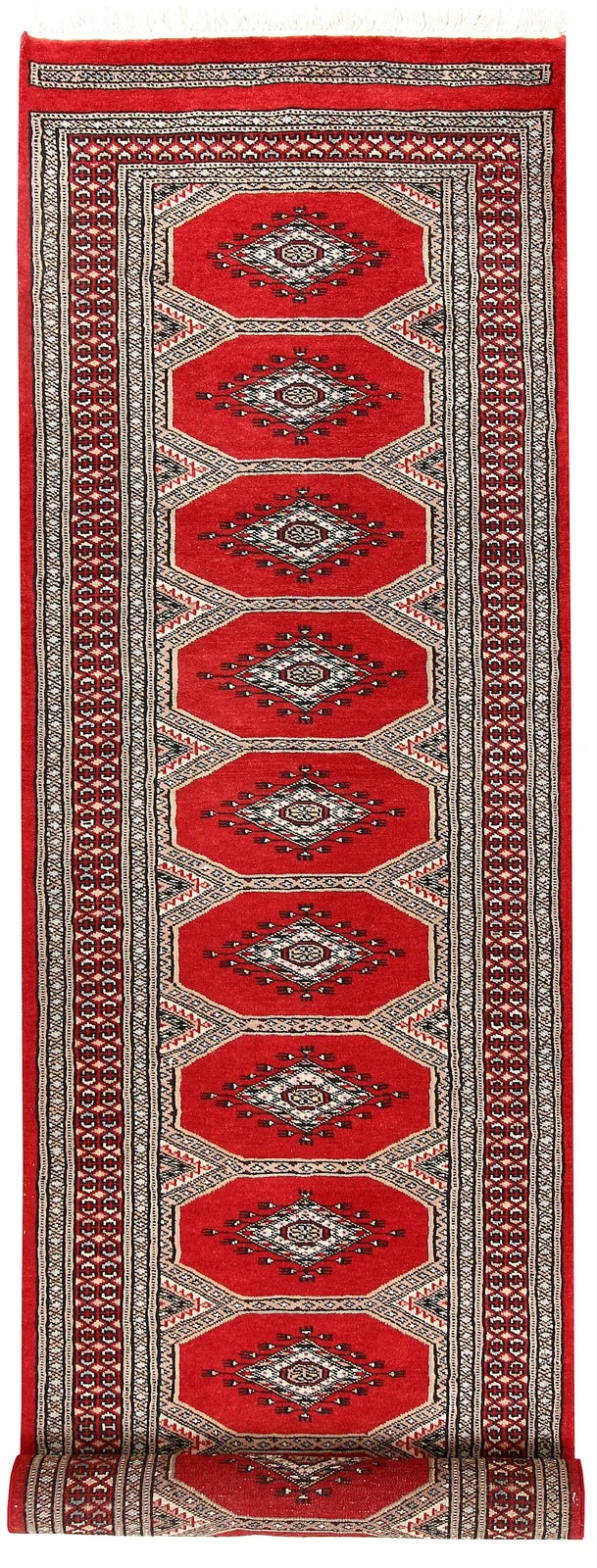 Firebrick Pakistani Jaldar Runner 2' 4" x 8' 10" Hand-Knotted | No. QA40536