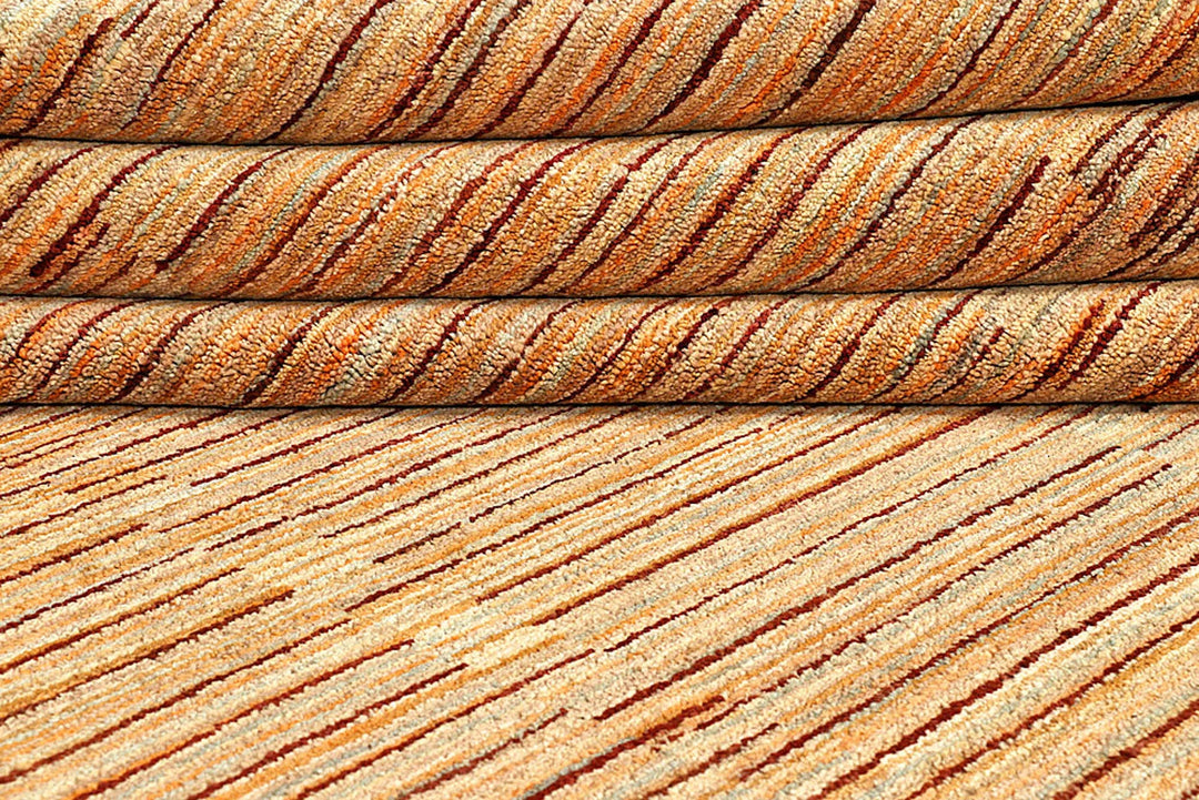 Brown Gabbeh Rug 7' 11" x 11' 3" Hand-Knotted | No. QA40553