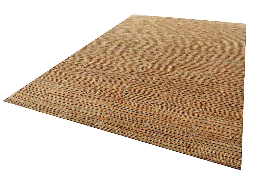 Brown Gabbeh Rug 7' 11" x 11' 3" Hand-Knotted | No. QA40553