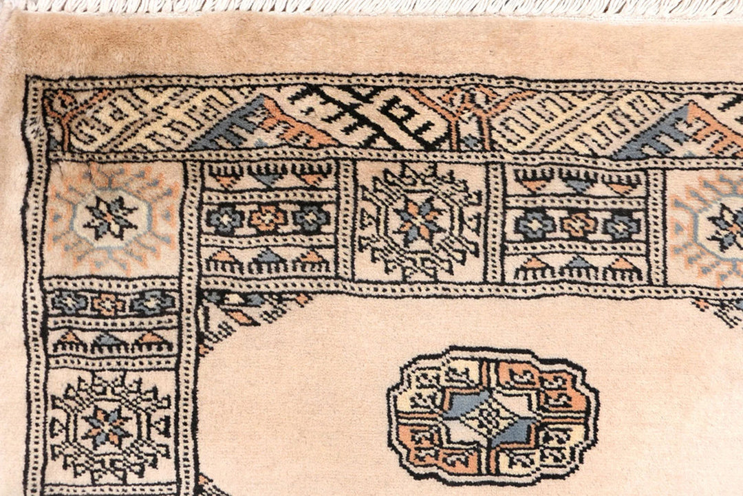 Wheat Pakistani Bokhara Rug 2'6" x 12'4" Hand-Knotted | No. QA40732