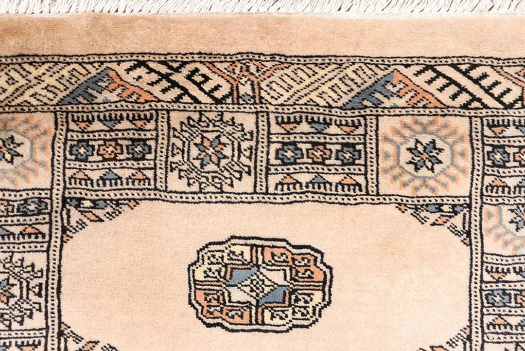 Wheat Pakistani Bokhara Rug 2'6" x 12'4" Hand-Knotted | No. QA40732