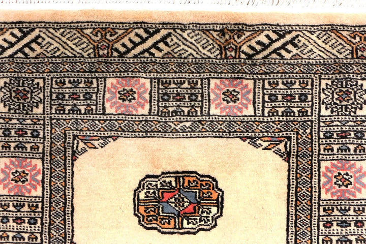 Wheat Pakistani Bokhara Rug 2' 6" x 11' 2" Hand-Knotted | No. QA40945
